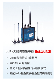 配电运维解决方案相关产品：lora网关（无线传输集中器）